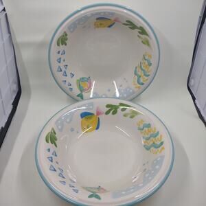 Studio Nova Barrier Reef Y 2310 colorful fish stoneware cereal bowls set of 2